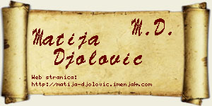 Matija Đolović vizit kartica